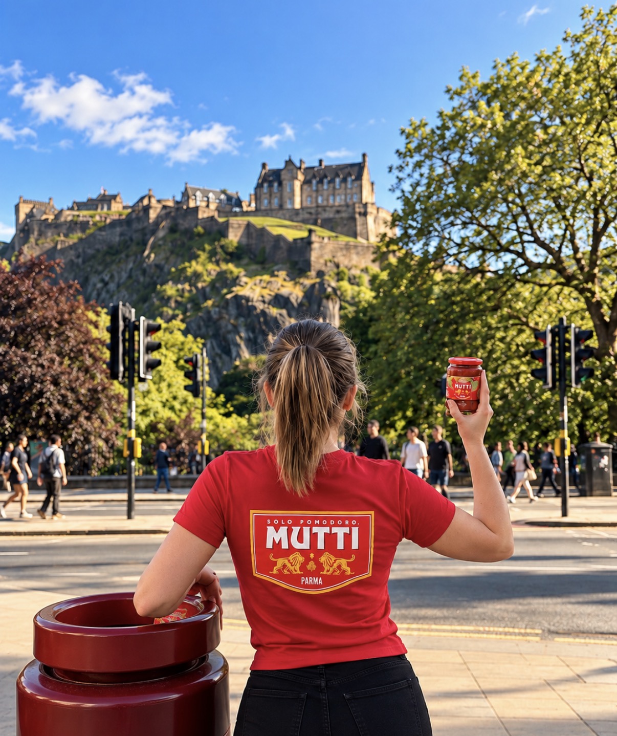 Mutti brand activation in front of Edinburgh Castle